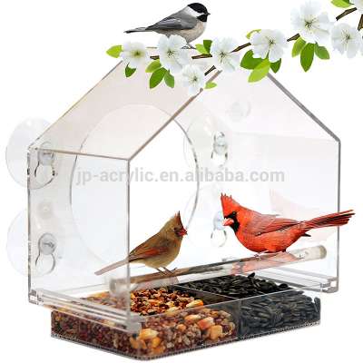 House Shaped Doomed Rroof Window Bird Feeder