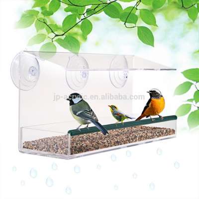 Clear acrylic long bird feeder window feeder bird house with removable tray